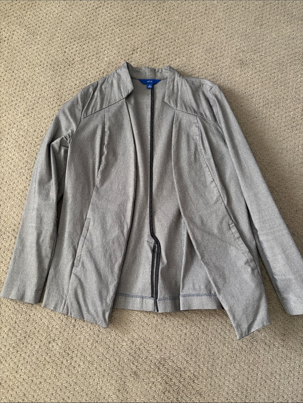 Apt. 9 Women's Shimmery Light Gray Open Blazer